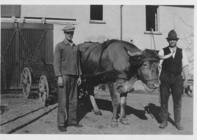 1930er Jahre Horchheim Landwirtschaft Karl Pretz mit Sohn Franz, gefallen in Russland