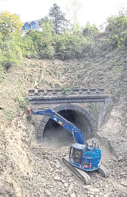 Bauarbeiten am Tunnelportal Horchheim